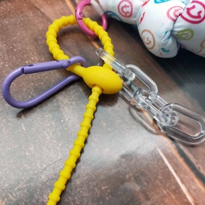 Porte-clés rond en tissu noué et métal, nouveauté très vendue, avec sac, 12x4,5 cm - Product Image 6