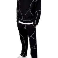 Ensemble de survêtement décontracté pour homme en molleton respirant 100 % coton, poids lourd 420 g/m², avec logo imprimé en relief, coupe ample