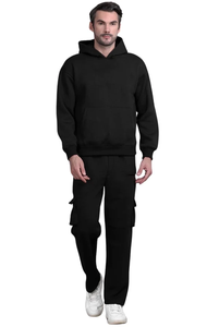 Nuevo traje de chándal de bloque de color de moda, chándal de entrenamiento cómodo para hombres, traje de entrenamiento atlético con cuello alto - Product Image 3