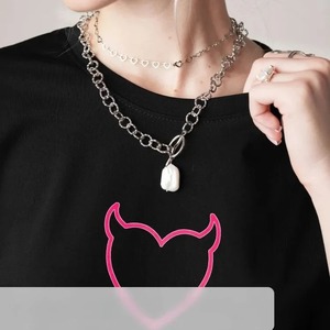 เสื้อยืดแขนสั้นผ้าคอตตอนแท้สำหรับผู้หญิงดีไซน์โดดเด่นทรงหลวมอเนกประสงค์ใหม่ฤดูร้อน - Product Image 4