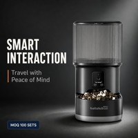 Distributeur automatique de nourriture pour animaux de compagnie Black Gold Series avec caméra HD 1080P, audio bidirectionnel, grande capacité de 4L, contrôle par application