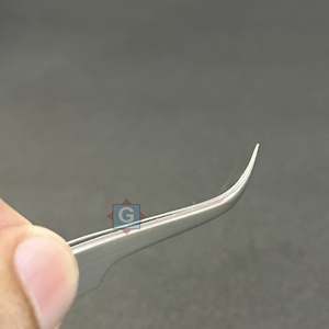 Pince à épiler de précision antistatique en acier inoxydable de haute qualité à pointe incurvée pour l'extension de cils volumineux - Product Image 6