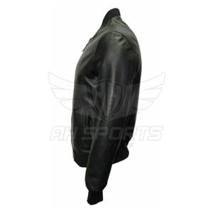 Custom Streetwear chaqueta de cuero de la motocicleta de los hombres de la Universidad Campus parche Logo Bomber chaqueta de cuero de los hombres - Product Image 5