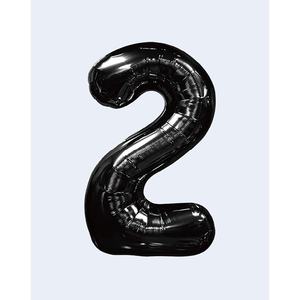 Globos de Fiesta con Número, Color Negro N2, 100 cm, Bolsa de 12 Unidades - Product Image 1