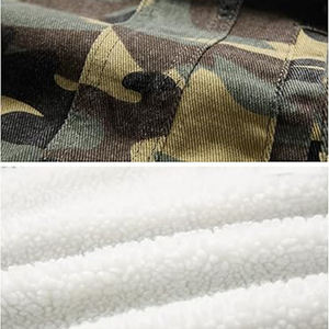 Vêtements d'extérieur décontractés OEM pour hommes, veste en jean coupe-vent ample et épaisse de camouflage et de style Hip Hop avec techniques brodées - Product Image 5