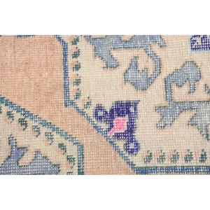 Alfombra de 1.6x4.1 pies, Alfombra Turca Vintage, Alfombra con Estampado Animal Azul Marrón - Product Image 5