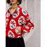 Ladies Satin Varsity Bomber <b>Jacket</b> with Quilted <b>Patchwork</b> and Custom Logo - Product Image 4