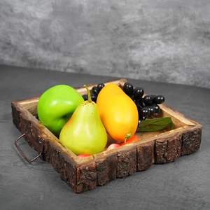 Bandeja de madera de mango Pakka, plato cuadrado para servir hecho a mano y artesanal - Tamaño (25 x 25 x 5 cm) elaborado por artesanos de Saharanpur - Product Image 2