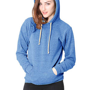 37055 Unisex Tri-blend Fleece Pullover Hoodie Fabricantes de ropa personalizada Regular Fit Heavyweight Color sólido Hoodies - Product Image 2