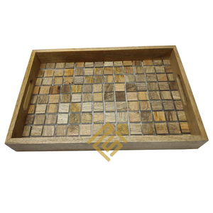 Plateau de service rond en bois de haute qualité avec format de corde Top Standard cadeau de vacances de noël décor à la maison thème d'art dernière conception - Product Image 5