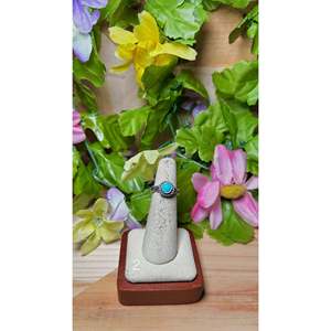 Navajo Handmade Fine Jewelry <b>Statement</b> <b>Ring</b> Kingman Turquoise & Sterling <b>Silver</b> for Everyday Wear Natural Stone - Product Image 2