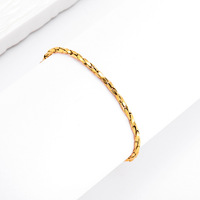 Bracelet chaîne serpent italienne martelé fait main 16 cm pour femme, bijoux de mode en acier inoxydable plaqué or PVD, étanche, vente en gros