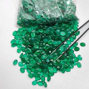 Piedra de corte de ónix verde, piedra facetada de ónix verde, piedra suelta de ónix verde de forma ovalada, lote de piedras preciosas de ónix verde. - Product Image 4