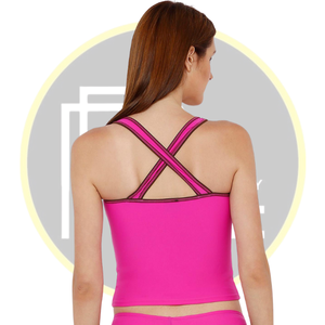 ชุดว่ายน้ำแทนกินี่สองชิ้นของผู้หญิงชุดว่ายน้ำด้านบนพิมพ์ลายดอกไม้กับกางเกงขาสั้นเอวสีตัดกัน - Product Image 3