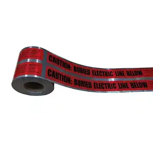 Cinta de Advertencia Eléctrica Subterránea Enterrada de 5 Milésimas de Pulgada de Grosor, No Adhesiva, con Respaldo de Aluminio Reforzado S6204 - Product Image 3