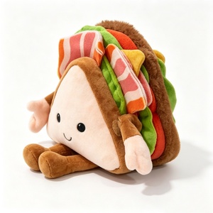 Peluche personnalisée en forme de sandwich, peluche en forme de sandwich triangulaire, poupée en peluche sur le thème de la nourriture - Product Image 1