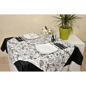 Tovaglia Bianca 120x120cm con Stampa Cachemire, Carta Professionale, Confezionata con Codice EAN, B2B - Product Image 1