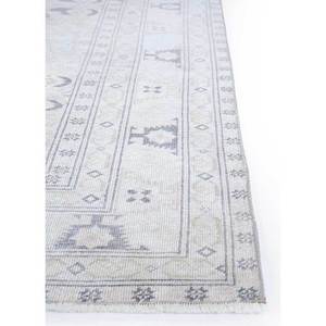 Tapis en laine ivoire vintage Pae-539 à motif géométrique noué à la main pour la décoration de la maison, salon, couloir, tapis rectangulaire pour adolescents - Product Image 4