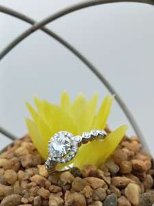 Bague de fiançailles et de mariage en diamant Moissanite en argent 925 et or massif 2.0 CT blanc avec clarté VVS plaqué or bijoux fins-cadeau - Product Image 5