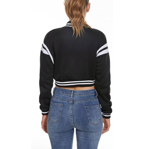 Chaqueta Universitaria Corta para Mujer, Bordada y Estampada, de Alta Calidad, con Cuello Redondo Personalizado, Servicio OEM - Product Image 2