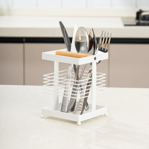 Porte-couverts carré moderne en métal fer baguettes couteau fourchette organisateur pour cuisine vaisselle salle à manger support de rangement - Product Image 1