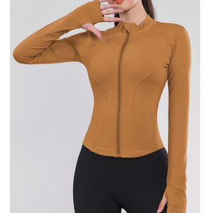 เสื้อแจ็กเก็ตผู้หญิงแบบมีซิปแขนยาวสำหรับใส่วิ่งเล่นโยคะฟิตเนสออกกำลังกาย - Product Image 5