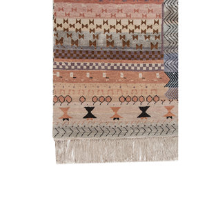 Tapis en laine et soie de bambou noués à la main Freedom Manchaha Ivory, 10 mm, design patchwork rectangulaire pour la maison, le salon - Product Image 4