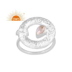 Anillo de declaración de piedras preciosas de cuarzo de cristal Natural de plata de ley fina superventas, joyería personalizada para mujer, regalo para ella - Product Image 1