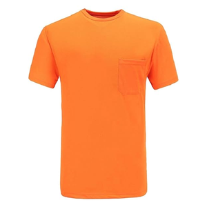 T-shirt 100% coton pour hommes, confortable, style High Street, avec poche au design unique et motif uni imprimé de logo personnalisé - Product Image 1