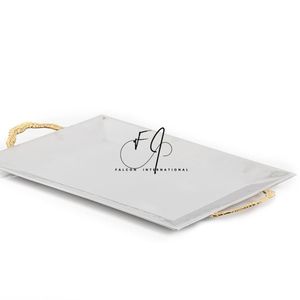 ถาดสี่เหลี่ยมสองชั้นอุปกรณ์บนโต๊ะอาหารสแตนเลสสีโรสโกลด์สำหรับเครื่องนอนและเครื่องดื่ม - Product Image 2