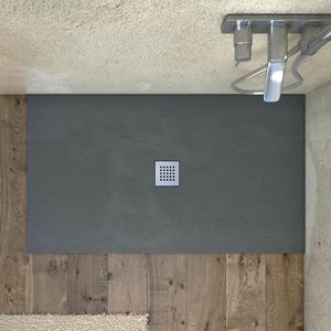 Piatto doccia Greta in marmo resina antracite 120 x90xh2.5 cm altezza 25-30mm IX Box doccia con confezione - Product Image 2