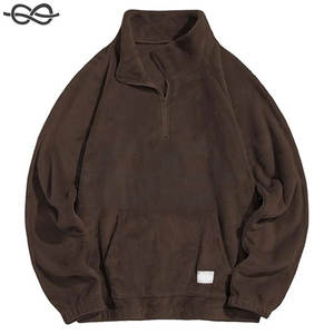 OEM Custom Wholesale Drop Shoulder Oversized <b>1</b>/<b>4</b> Quarter <b>Jumper</b> Sherpa Fleece Half <b>Zip</b> Sweatshirt <b>Men</b> Cozy Stylish - Product Image 2