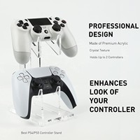 Soporte de controlador doble de cristal acrílico transparente Organización de pantalla perfecta universal para PS4 Xbox One para joyería de sala de estar