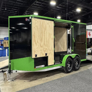 green 7x16 Aluminum Enclosed Cargo <b>Trailer</b> 7000 GVWR Tandem Axle Utility <b>Trailer</b> V-Nose Ramp Door EquipmentCargo Hauler for sale - Product Image 6