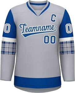 Maillot de hockey sur glace personnalisé pour hommes jeunes brodé en sergé vintage cousu Oem - Product Image 6