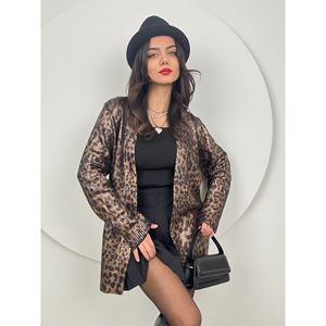 เสื้อคาร์ดิแกนถักลายเสือดาวเงา รุ่น 5024 สำหรับสไตล์ลำลองในฤดูใบไม้ร่วง - Product Image 6