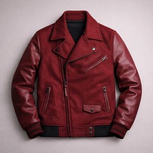 Giacca Moto Varsity in Pelle Kappa Alpha Psi da Uomo Premium D9 Abbigliamento Fraternità Greca Stile Biker Nupe - Product Image 1
