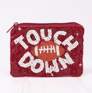 Southwestern Cow Girl Boho Western Seed perlé pièce de monnaie rouge à lèvres argent sac à main pochette accessoires lors des douches nuptiales ou des événements festifs - Product Image 1