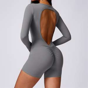 ชุดโยคะสำหรับผู้หญิง2ชิ้นผ้าสแปนเด็กซ์/ ผ้าโพลีเอสเตอร์ระบายอากาศได้สำหรับเข้ายิมยกสะโพกแห้งเร็ว - Product Image 2