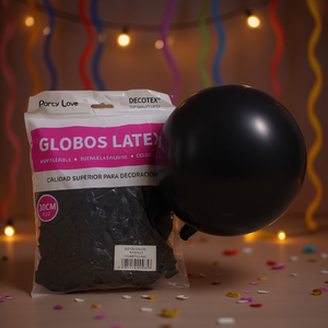 Palloncini in lattice Party Love 30cm neri R12 per decorazioni - Product Image 3