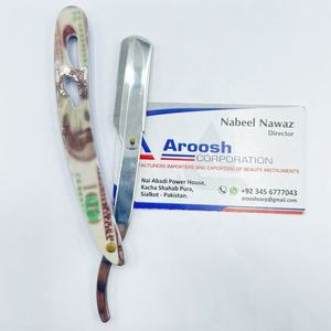 Rasoir de barbier manuel en acier inoxydable solide de haute qualité Vente en gros Logo personnalisé Professionnel et durable - Product Image 2