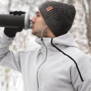 Gorro unisex personalizado de alta calidad, gorros de algodón/lana transpirable de secado rápido ajustable con impresión de logotipo personalizado de Color sólido - Product Image 5