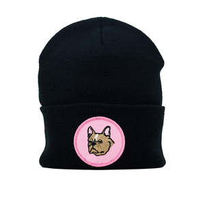 Bonnet pour chien Bouledogue français noir, accessoire décontracté d'hiver - Product Image 1