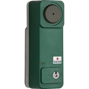 Deni One-handed <b>Door</b> Guard with Profile Half-Cylinder Green Painted Pre-Alarm - Product Image 1