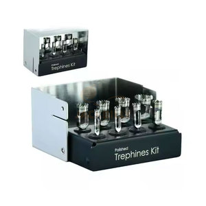 Ensemble d'instruments de trephines pour implants dentaires de qualité supérieure, 8 pièces, acier inoxydable poli, fraises de trephines pour implants, profondeur de coupe osseuse - Product Image 1