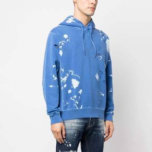 Jersey Unisex de algodón 100% de 500GSM, estilo de corte, lavado ácido para hombre, Sudadera con capucha de lana de gran tamaño para hombre, sudaderas con capucha lisas unisex - Product Image 5
