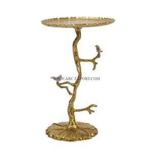 Base en fer en métal enduit de poudre noire Table basse d'appoint ronde en laiton plaqué or Hôtels et centres de villégiature Table d'appoint décorative - Product Image 5