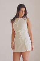 Robe d'été sans manches 100 % coton, respirante, écologique, lavable, infroissable, longueur mini, style vintage, décontractée, coupe évasée, couleur unie