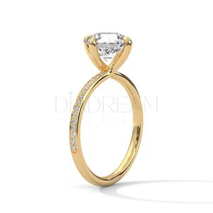 Mejor personalizado 14KT oro blanco sólido corte elegante Leb diamante VVS claridad boda solitario anillo de compromiso para mujeres - Product Image 4