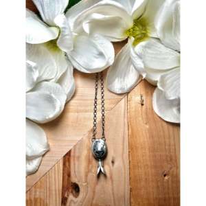 White Buffalo & Sterling Silver Necklace Navajo-<b>Crafted</b> Cultural Collectible Jewelry - Product Image 1